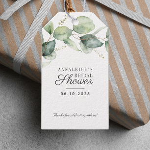 Eucalyptus Greenery Bridal Shower Thank You Favor Gift Tags