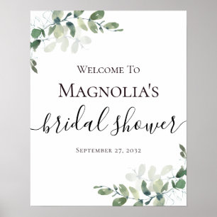 Eucalyptus Greenery Bridal Shower Welcome Sign