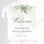 Eucalyptus Greenery Bridal Shower Welcome Sign<br><div class="desc">Beautiful bridal shower welcome sign featuring watercolor eucalyptus and gold leaves.</div>