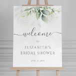 Eucalyptus Greenery Bridal Shower Welcome Sign<br><div class="desc">Beautiful bridal shower welcome sign featuring watercolor eucalyptus and gold leaves.</div>