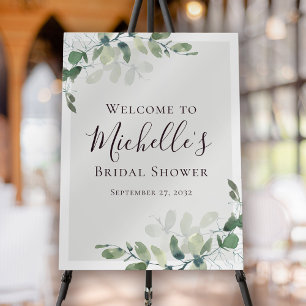 Eucalyptus Greenery Bridal Shower Welcome Sign