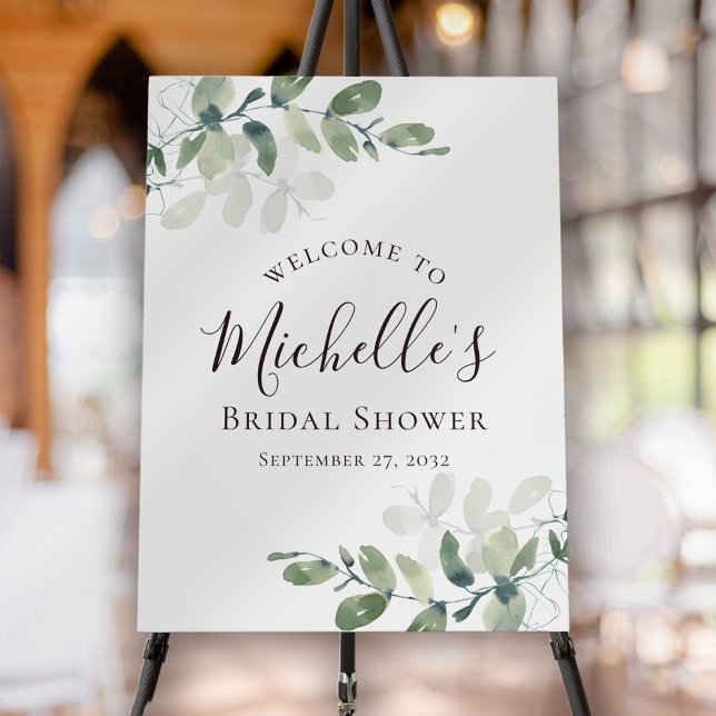 Eucalyptus Greenery Bridal Shower Welcome Sign (Creator Uploaded)