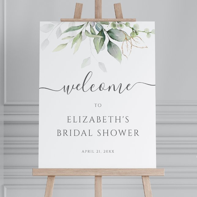 Eucalyptus Greenery Bridal Shower Welcome Sign (Creator Uploaded)
