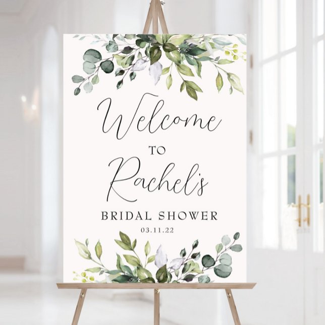 Eucalyptus Greenery Bridal Shower Welcome Sign (Creator Uploaded)