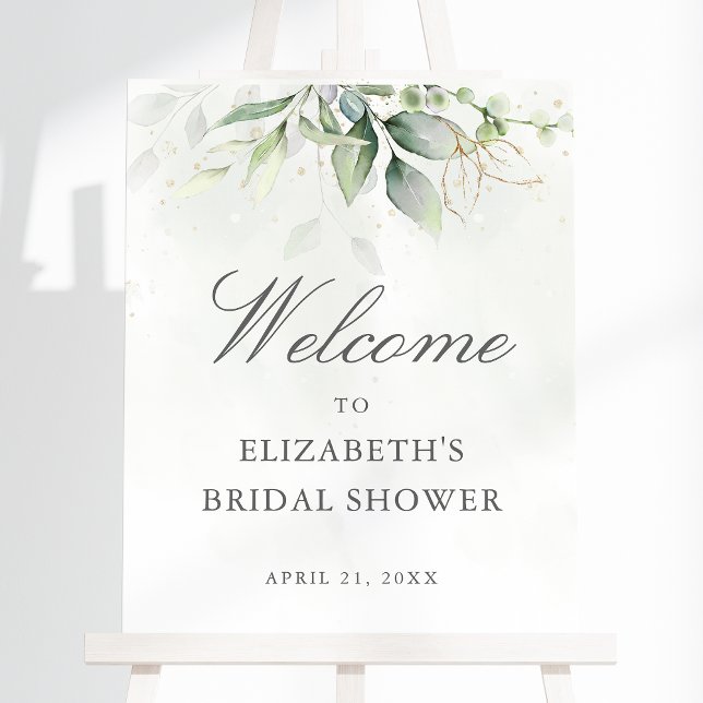 Eucalyptus Greenery Bridal Shower Welcome Sign (Creator Uploaded)