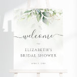 Eucalyptus Greenery Bridal Shower Welcome Sign<br><div class="desc">Beautiful bridal shower welcome sign featuring watercolor eucalyptus and gold leaves.</div>