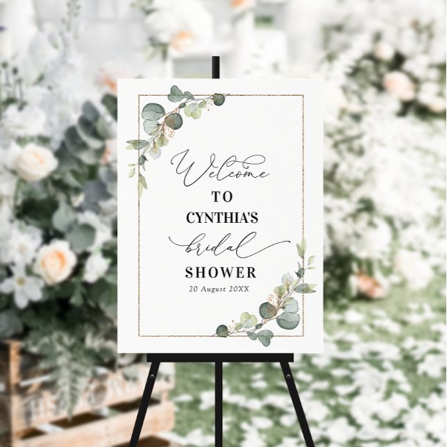 eucalyptus greenery bridal shower welcome sign (Creator Uploaded)