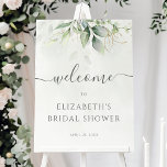 Eucalyptus Greenery Bridal Shower Welcome Sign<br><div class="desc">Beautiful bridal shower welcome sign featuring watercolor eucalyptus and gold leaves.</div>