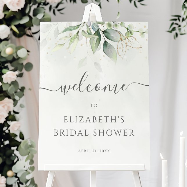 Eucalyptus Greenery Bridal Shower Welcome Sign (Creator Uploaded)
