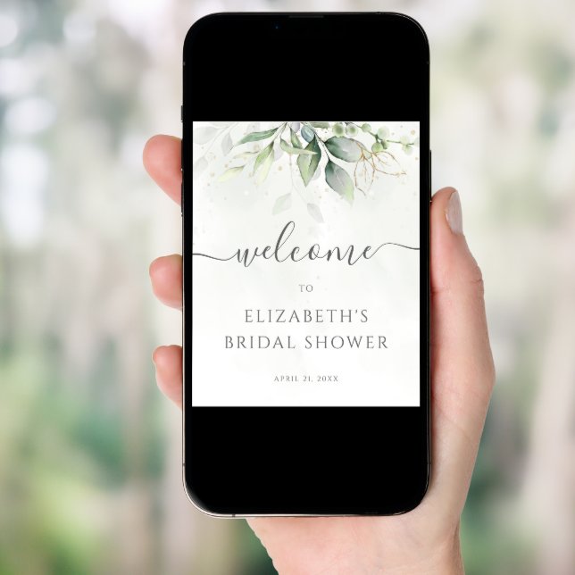 Eucalyptus Greenery Bridal Shower Welcome Sign (Front Digital)
