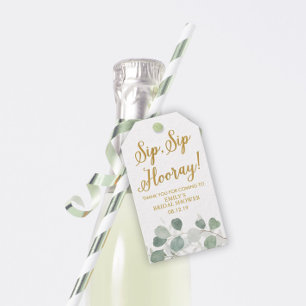 Eucalyptus Greenery Bridal Shower Wine Favor Tags