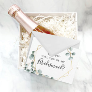 Eucalyptus Greenery Bridesmaid Proposal Card