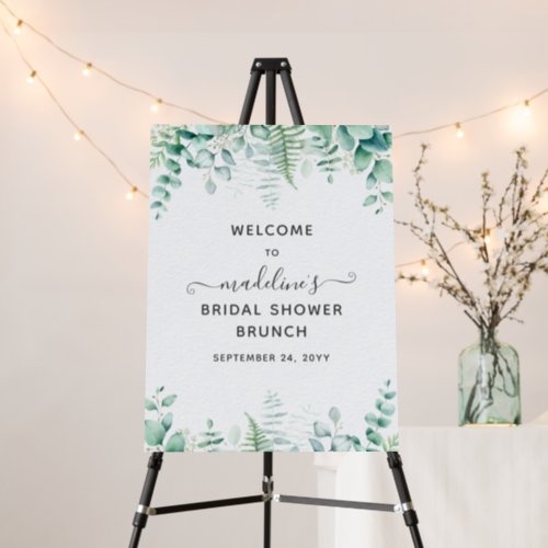 Eucalyptus Greenery Brunch Bridal Shower Welcome Foam Board