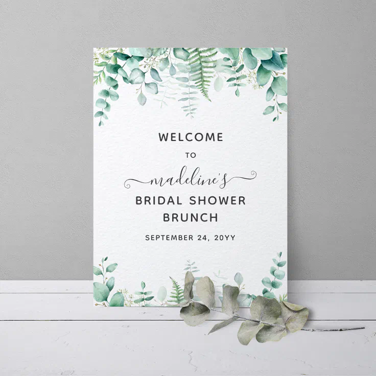 Eucalyptus Greenery Brunch Bridal Shower Poster Zazzle