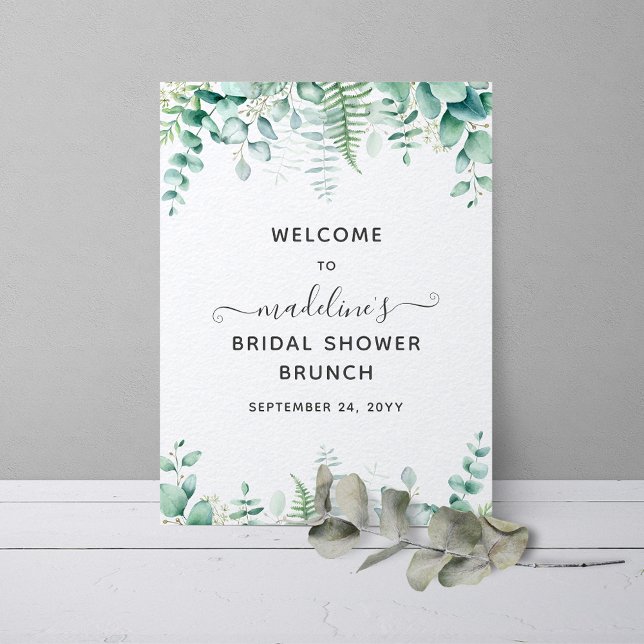 Eucalyptus Greenery Brunch Bridal Shower Welcome  Poster (Creator Uploaded)