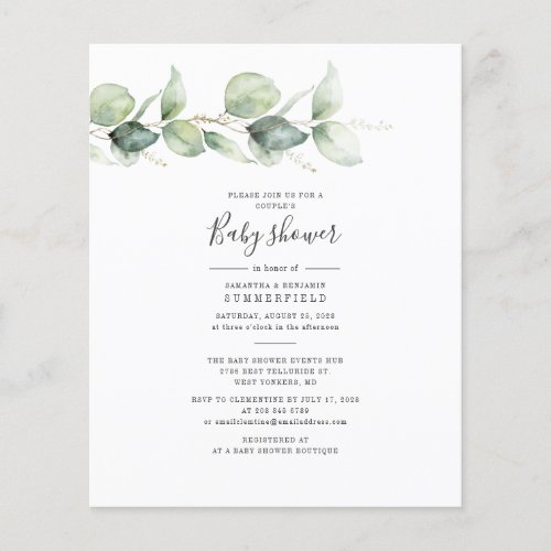 Eucalyptus Greenery Budget Couples Baby Shower