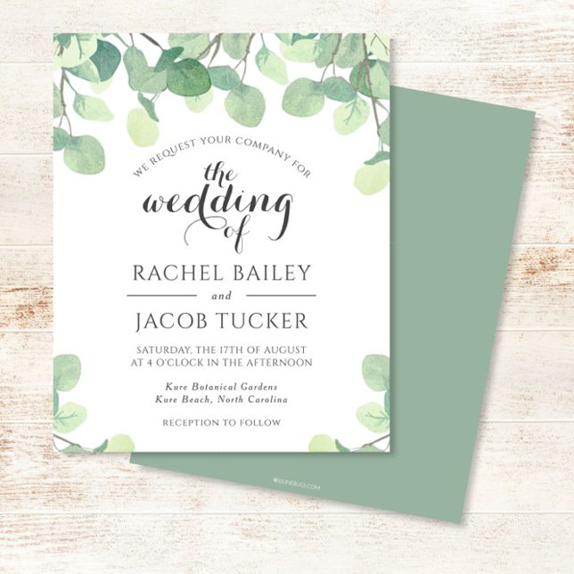 Eucalyptus Greenery Budget Wedding Invitation (Creator Uploaded)