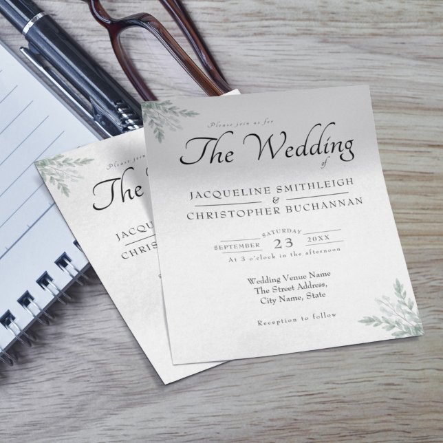 Eucalyptus Greenery Budget Wedding Invitation Flyer (Creator Uploaded)