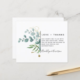 Eucalyptus Greenery Budget Wedding Thank You Note