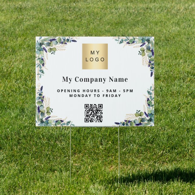 Eucalyptus greenery business logo qr code sign (Insitu)