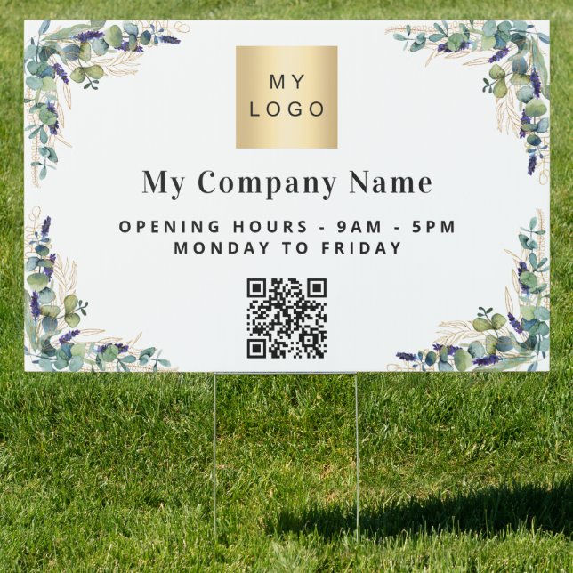 Eucalyptus greenery business logo qr code sign (Insitu)