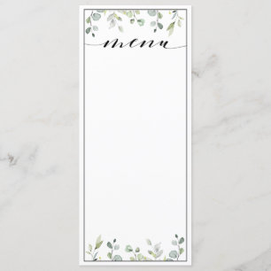 Eucalyptus Greenery Calligraphy Blank Wedding Menu