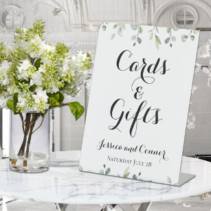 Eucalyptus Greenery Calligraphy Cards & Gifts Pedestal Sign