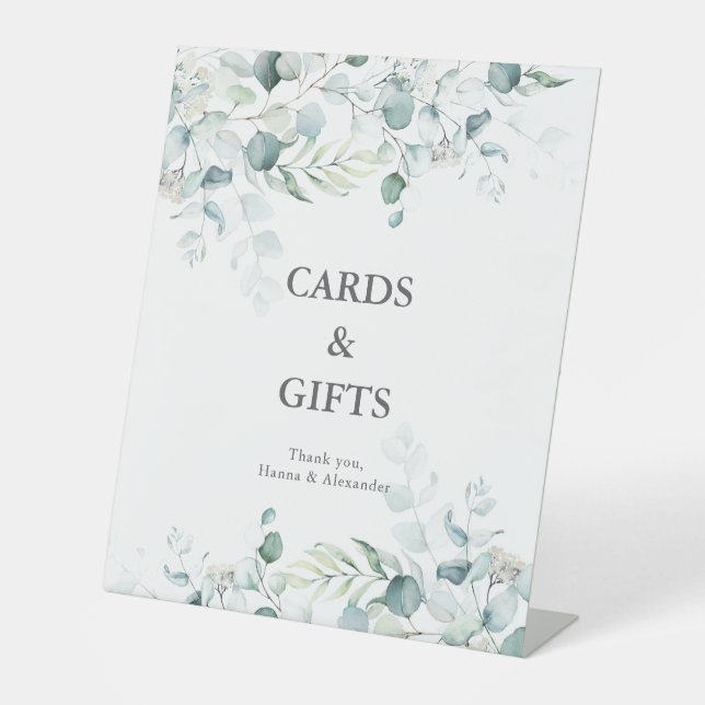 Eucalyptus Greenery Cards and Gifts Sign (Front)