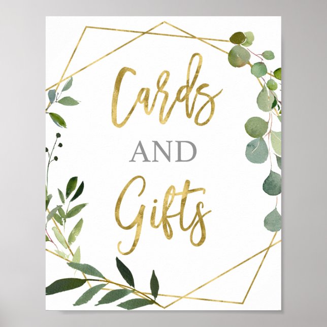 Eucalyptus Greenery Cards and gifts sign (Front)