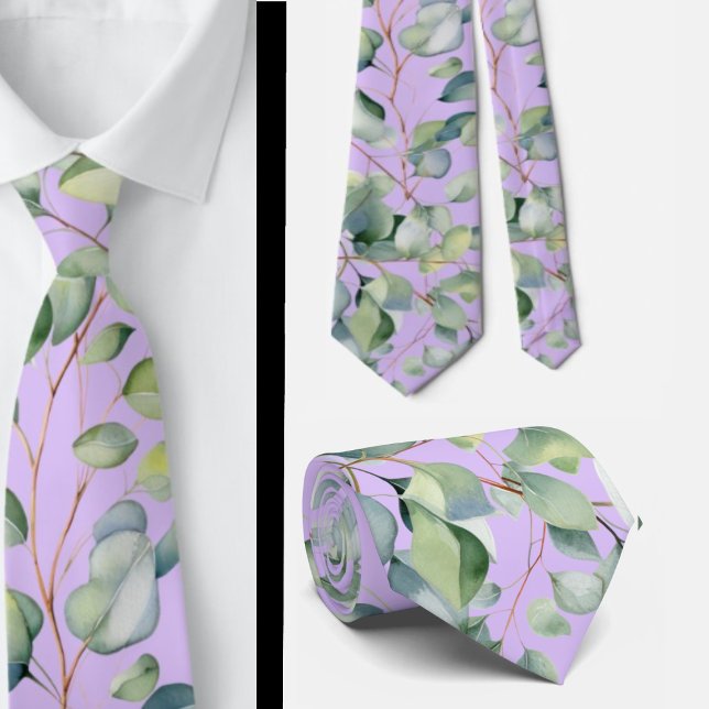 Eucalyptus Greenery Classic Formal Floral Neck Tie (Creator Uploaded)