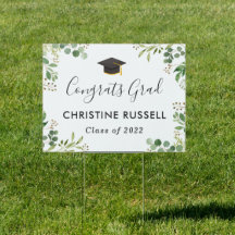 Eucalyptus Greenery Congrats Grad Yard Sign