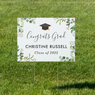 Eucalyptus Greenery Congrats Grad Yard Sign