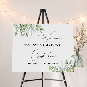 Eucalyptus Greenery Couple Shower Welcome Sign