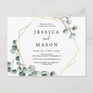 Eucalyptus Greenery Couples Shower Invitation Postcard