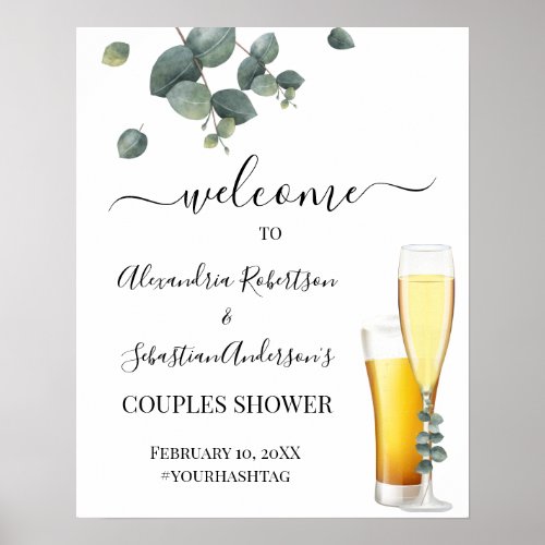 Eucalyptus Greenery Couples Wedding Welcome Sign