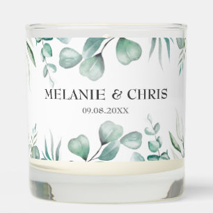 Eucalyptus Greenery Custom Boho Rustic Wedding Scented Candle