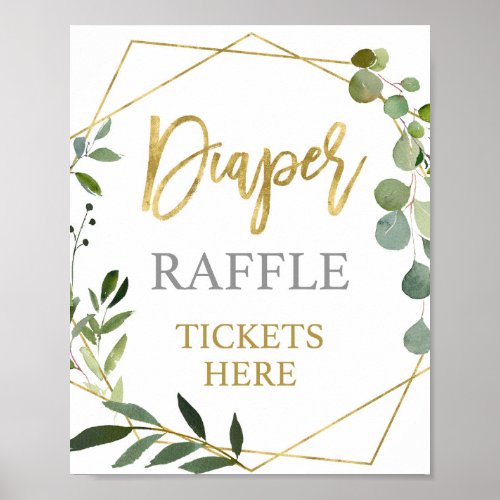 Eucalyptus Greenery Diaper Raffle sign