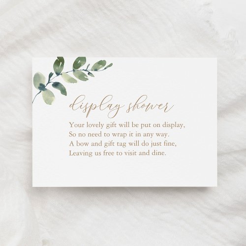 Eucalyptus Greenery Display Shower Enclosure Card