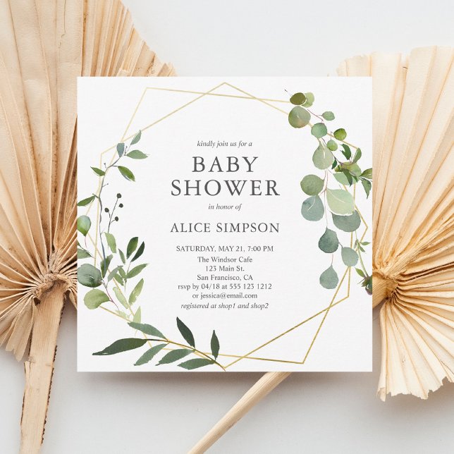 Eucalyptus Greenery Elegant Baby Shower Invitation (Creator Uploaded)