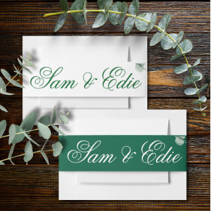 Eucalyptus Greenery Elegant Botanical Wedding Invitation Belly Band