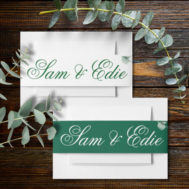 Eucalyptus Greenery Elegant Botanical Wedding  Invitation Belly Band (Creator Uploaded)