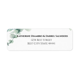 Eucalyptus Greenery Elegant Botanical Wedding Label