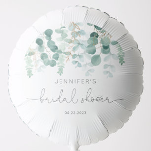 Eucalyptus greenery elegant bridal shower balloon