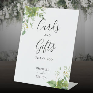Eucalyptus Greenery Elegant Cards And Gifts Pedestal Sign