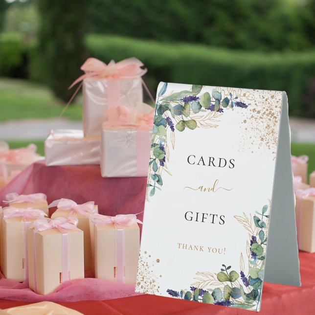 Eucalyptus greenery elegant cards gifts table tent (Creator Uploaded)