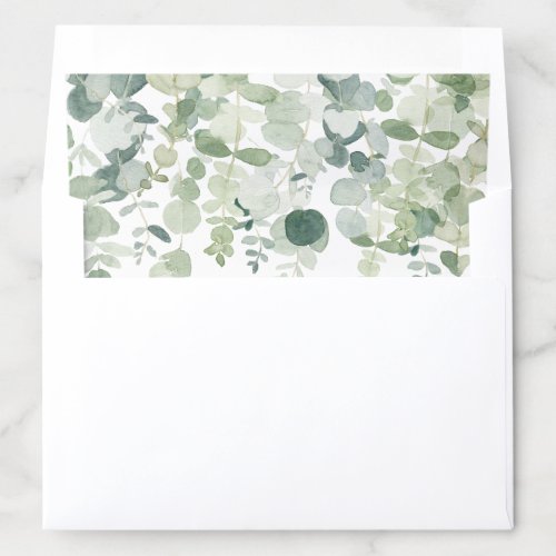 Eucalyptus Greenery Elegant Envelope Liner