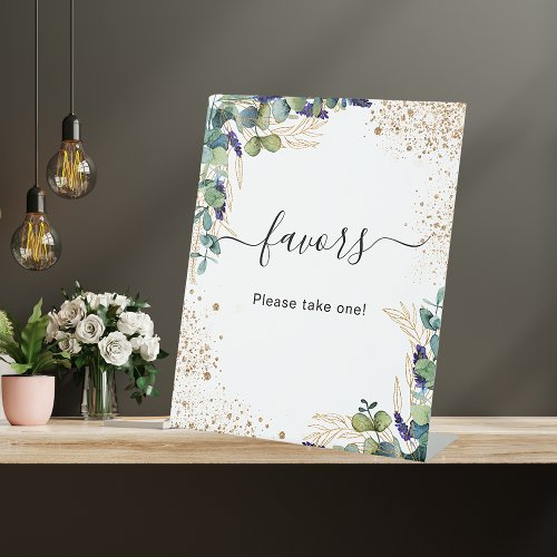 Eucalyptus greenery elegant favor sign