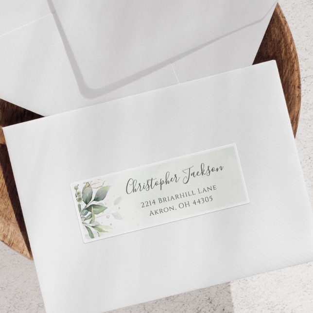 Eucalyptus Greenery Elegant Guest Address Sticker (Creator Uploaded)