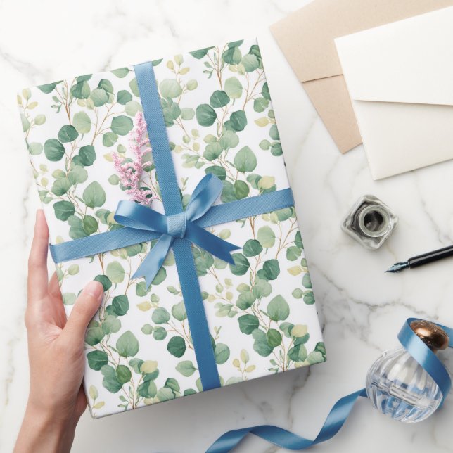Eucalyptus Greenery Elegant Pattern Wrapping Paper (Gifting)