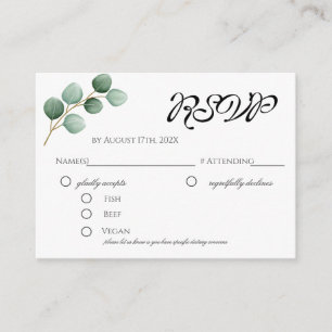 Eucalyptus Greenery Elegant RSVP Enclosure Card